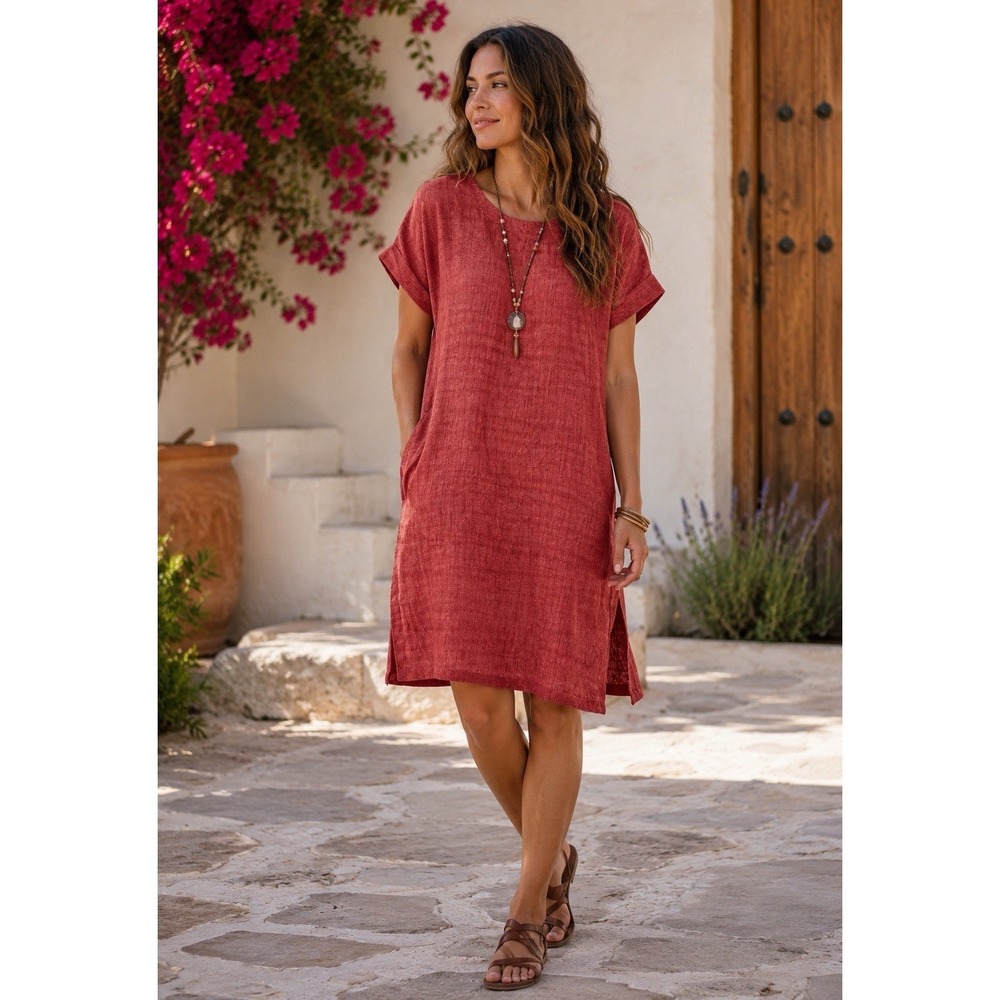 Soft Surroundings Brick Red Remi Shift Dress Tall XL